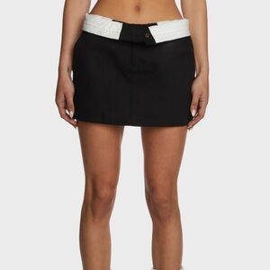 Edikted black folded waist mini skirt